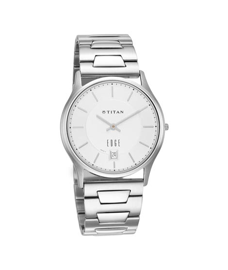 iShopping - Titan Edge Stainless Steel Men's Watch - Silver (1683SM01)