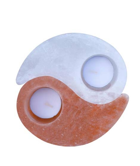 iShopping - Chiltan Pure Ying Yang Pink Salt Candle Lamp