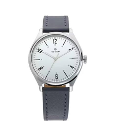 iShopping - Titan Workwear Collection Analog Men's Leather Watch - Blue (1802SL02)