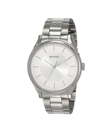 iShopping - Titan Workwear Collection Analog Men's Watch - Silver (1802SM03)
