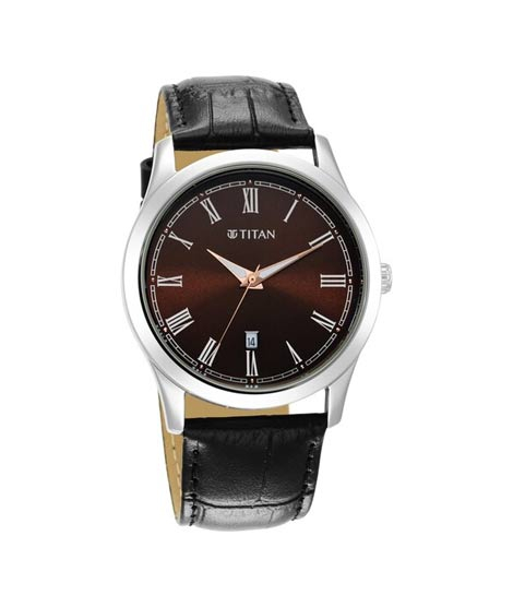 iShopping - Titan Trendsetters Collection Men's Leather Watch - Black (1823SL03)