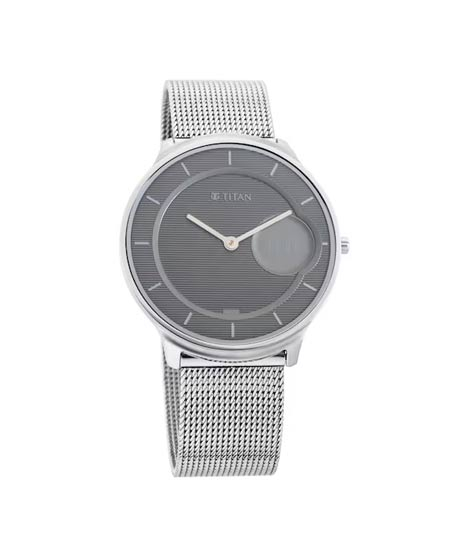 iShopping - Titan Edge Minimals Collection Analog Men's Watch - Silver (1843SM01)