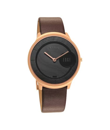iShopping - Titan Edge Baseline Collection Men's Leather Watch - Brown (1843WL03)