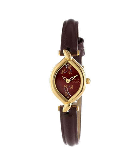 iShopping - Titan Raga Collection Women's Leather Watch - Brown (2455YL03)