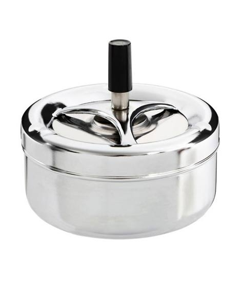 iShopping - Premier Home Chrome Effect Large Spinning Ashtray (305202)
