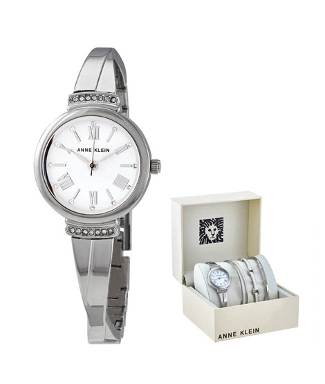 iShopping - Anne Klein Women's Watch & Bracelets Silver-Tone (AK/3414WTST)
