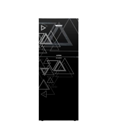 iShopping - Orient Ultron Inverter 350 Glass Door Freezer-On-Top Refrigerator 12 Cu Ft - Triangle Black