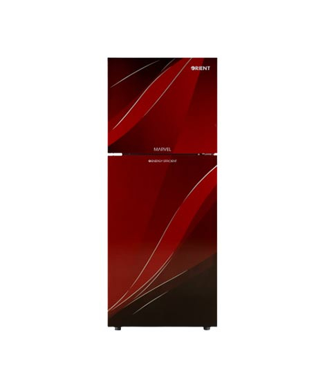 iShopping - Orient Marvel Glass Door Inverter Freezer-On-Top Refrigerator 18 Cu Ft Blaze Red