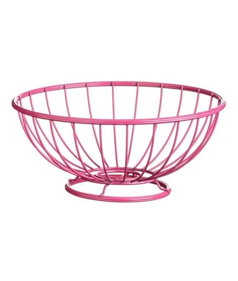 iShopping - Premier Home Round Base Helix Fruit Basket Hot Pink (508345)