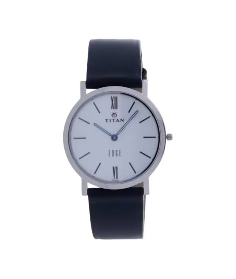 iShopping - Titan Edge Collection Men's Leather Watch - Black (679SL01)