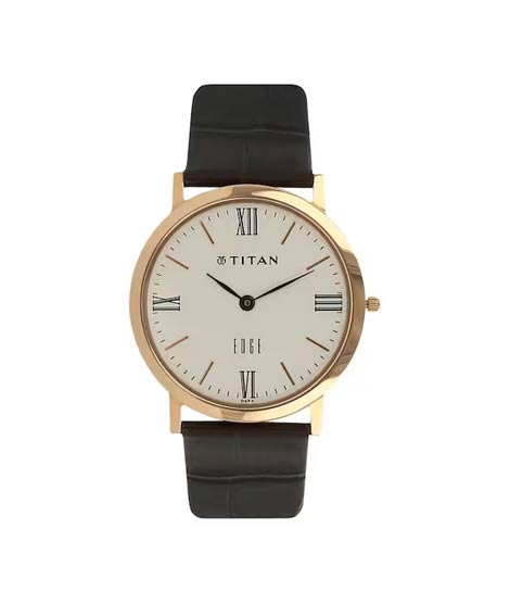 iShopping - Titan Edge Collection Men's Leather Watch - Black (679WL01)