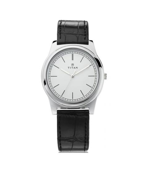 iShopping - Titan Analog Men's Leather Watch - Black (99001SL02)