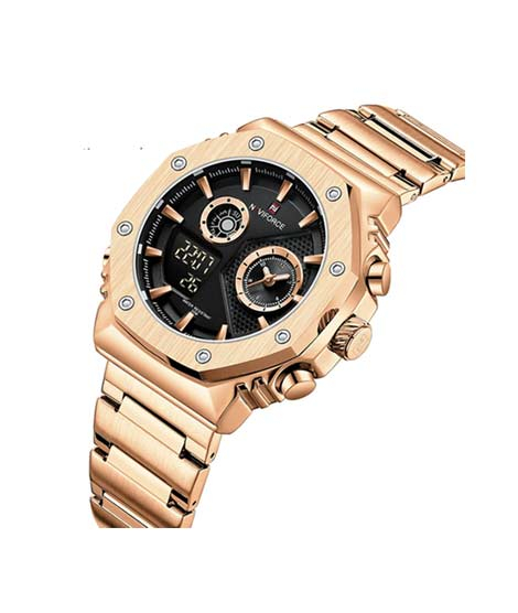 iShopping - Naviforce Dual Time Edition Watch For Men Rose Gold (NF-9216-5)