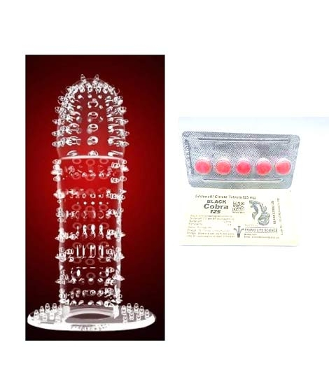iShopping - A1 Store Silicone Reusable Condom & Black Cobra Tablet 125mg Pack Of 2