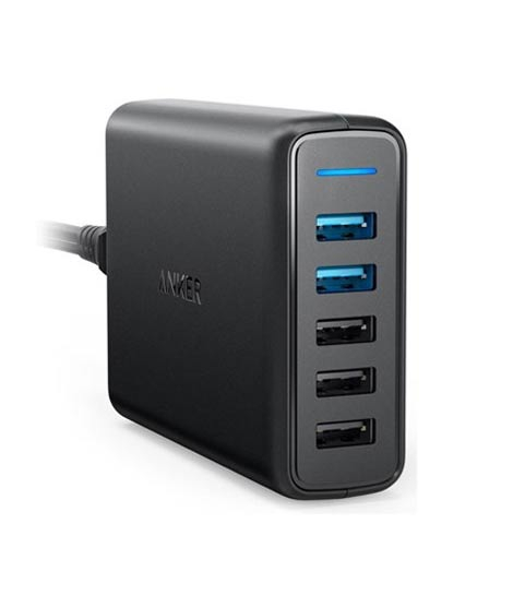 iShopping - Anker 63W 5 Power Port USB Wall Charger Black (A2054L11)