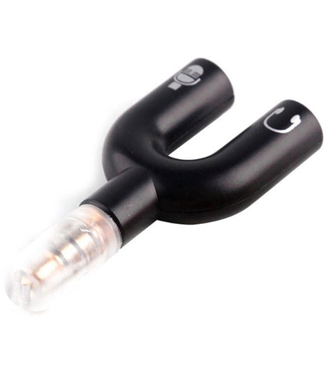 iShopping - AB Store 3.5mm Audio Stereo Splitter U Shape Black