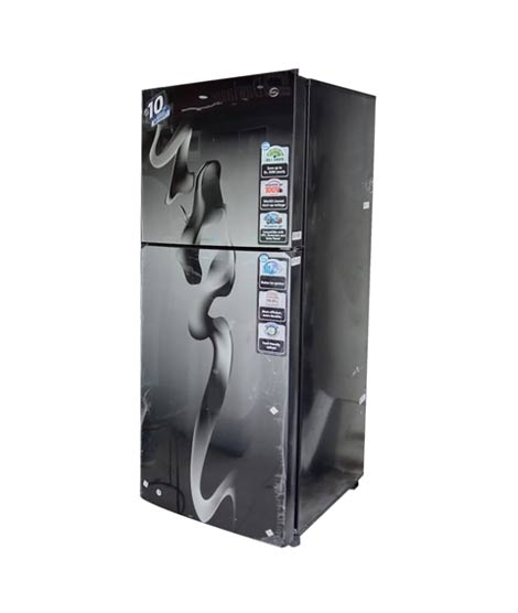 iShopping - PEL Curved Glass Door Freezer-on-Top Refrigerator 16 Cu Ft Black (PRCGD-22250)