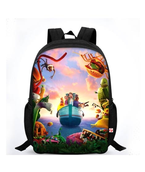 iShopping - Traverse Cloudy With a Chance Of Meatballs Printed Kids School Bag - Black (T133S)