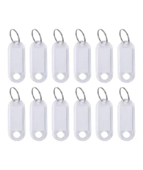 iShopping - Afreeto Transparent Name Tag Keychains - Pack of 12