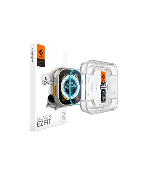 iShopping - Spigen EZ FIT GLAS.tR Screen Protector For Apple Watch Ultra (49mm) (AGL05556) - Pack Of 2