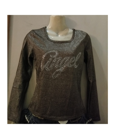 iShopping - Aini Garments Mix Jersey T-Shirt For Girl Brown & Silver (0002)