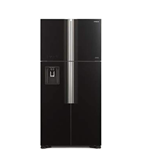 iShopping - Hitachi Big French Inverter Side By Side Refrigerator (RW760PUK7)-Glass Black