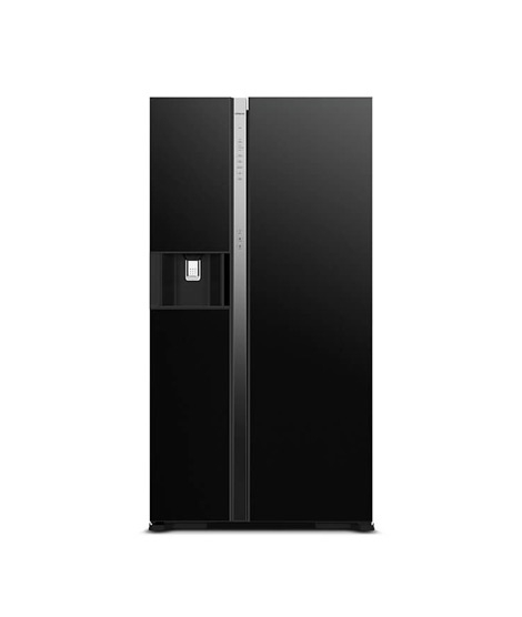 iShopping - Hitachi Deluxe 2 Doors Inverter Side By Side Refrigerator 20 Cu Ft (R-SX700GP)-Glass Black