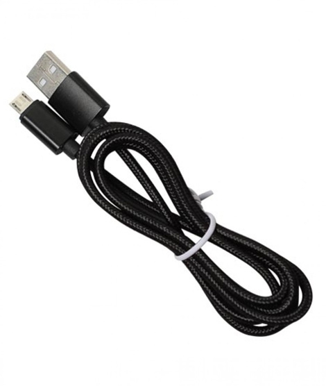 iShopping - Al Medina Nylon Braided Micro USB Charging Cable Black - 1m