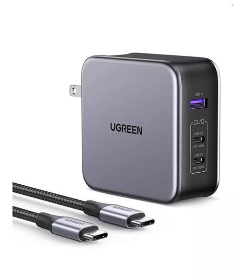 iShopping - Ugreen Nexode 3 Ports 140W USB C Charger With 240W Cable (90548)