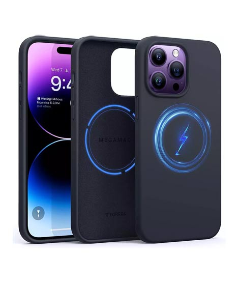 iShopping - Torras Magnetic Silicone Shockproof Case For iPhone 14 Pro Black (AMT-6273)