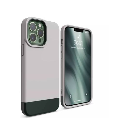 iShopping - Elago Glide Armor Shockproof Case For iPhone 13 Pro Max Stone/Dark Green (AMT-6349)
