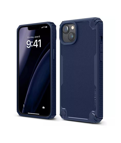 iShopping - Elago Armor Carbon Fiber Texture Shockproof Case For iPhone 14 Plus Jean Indigo (AMT-6370)