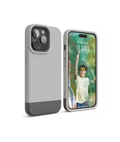 iShopping - Elago Glide Armor Shockproof Case For iPhone 14 Pro Stone/Dark Grey (AMT-6688)
