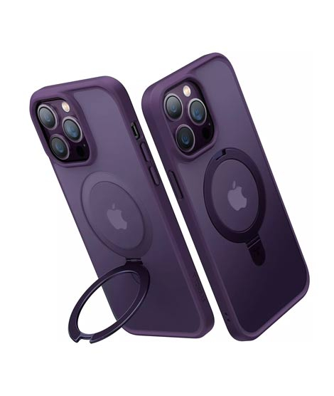 iShopping - Torras UPRO OStand Shockproof Case For iPhone 14 Pro - Deep Purple (AMT-6768)