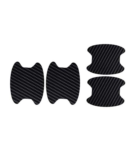 iShopping - M.Mart Car Door Handle Fiber Sticker Black Pack Of 4