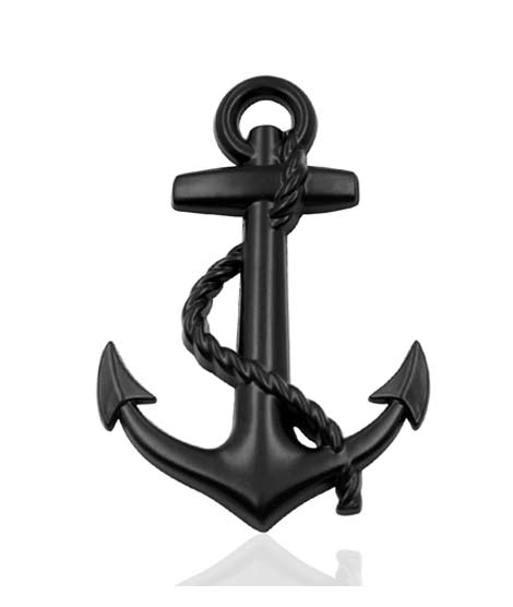 iShopping - M.Mart Anchor Design Metal Logo 3D Car Sticker - Black