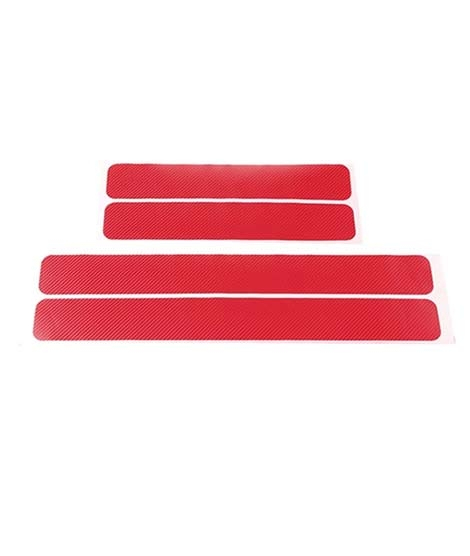 iShopping - M.Mart Carbon Fiber Anti Scratch Car Door Stickers - Red Pack Of 4