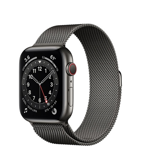 iShopping - Apple Watch Series 6 44mm Graphite Stainless Steel Case With Milanese Loop Strap GPS Cellular