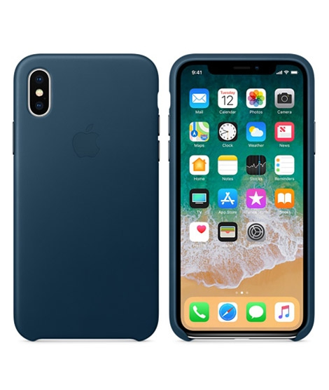 iShopping - Apple Leather Case For iPhone X/XS - Cosmos Blue