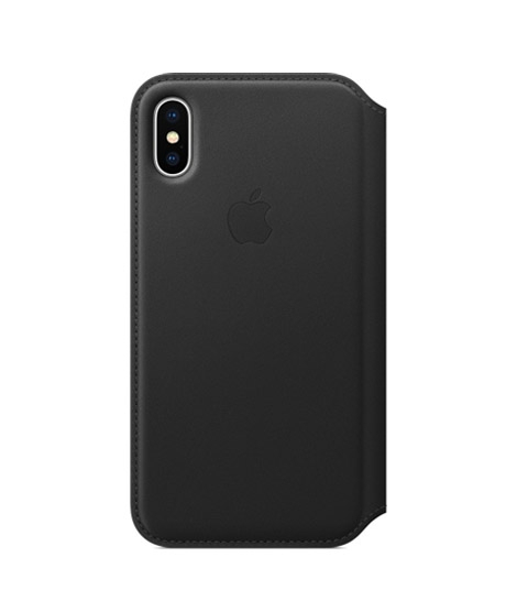 iShopping - Apple Leather Folio Case For iPhone X/XS - Black 
