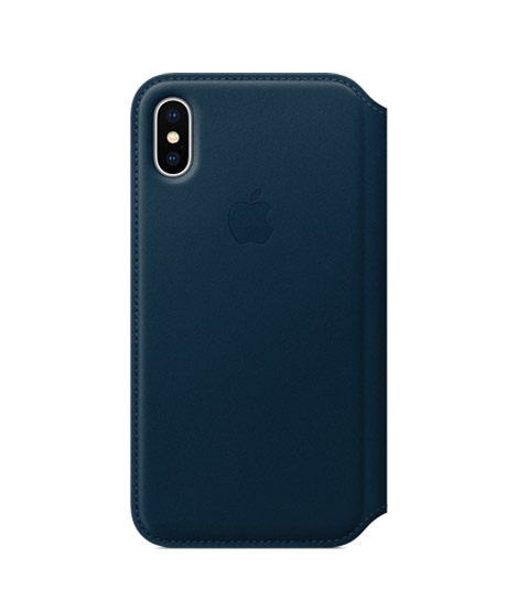 iShopping - Apple Leather Folio Case For iPhone X/XS - Cosmos Blue