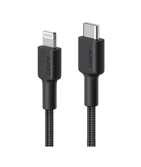iShopping - Aukey 6.6ft USB-C TO Lightning Cable Black (CB-CL03)
