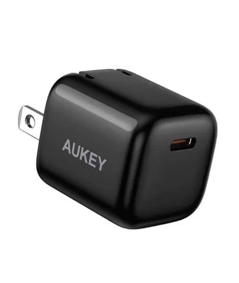 iShopping - Aukey Foldable Plug iPhone 20W Fast Charger Black (PA-B1 Pro)