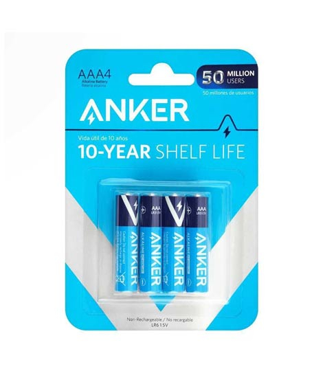 iShopping - Anker Alkaline AAA4 Non Rechargeable Batteries - Pack Of 4 (B1820H12)
