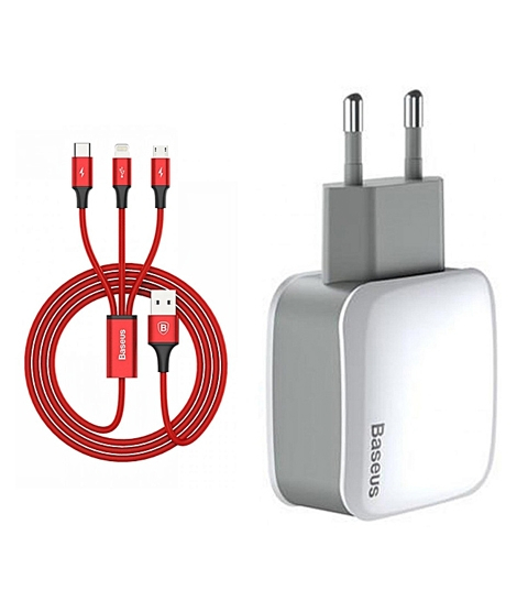 iShopping - Baseus Letour Dual U 3-in-1 Wall Charger (TZCL-D92)