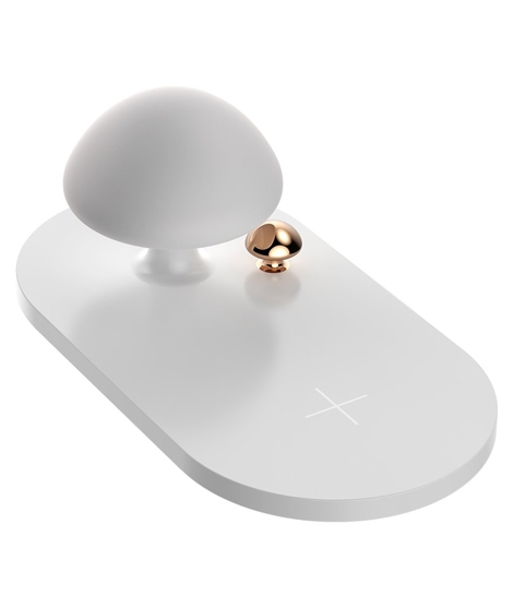 iShopping - Baseus Mushroom Lamp Desktop Qi Wireless Charger White (WXMGD-02)