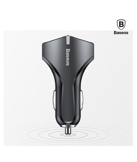 iShopping - Baseus Small Rocket Dual USB Car Charger Black