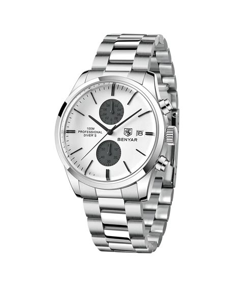 iShopping - Benyar Chronograph Edition Watch For Men's Silver (by-5187-1)