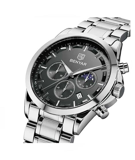iShopping - Benyar Chronograph Exclusive Men's Watch Silver (BY-1200)