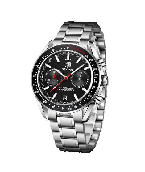 iShopping - Benyar Progressive Chronograph Edition Watch For Men Silver (BY-5194-3)